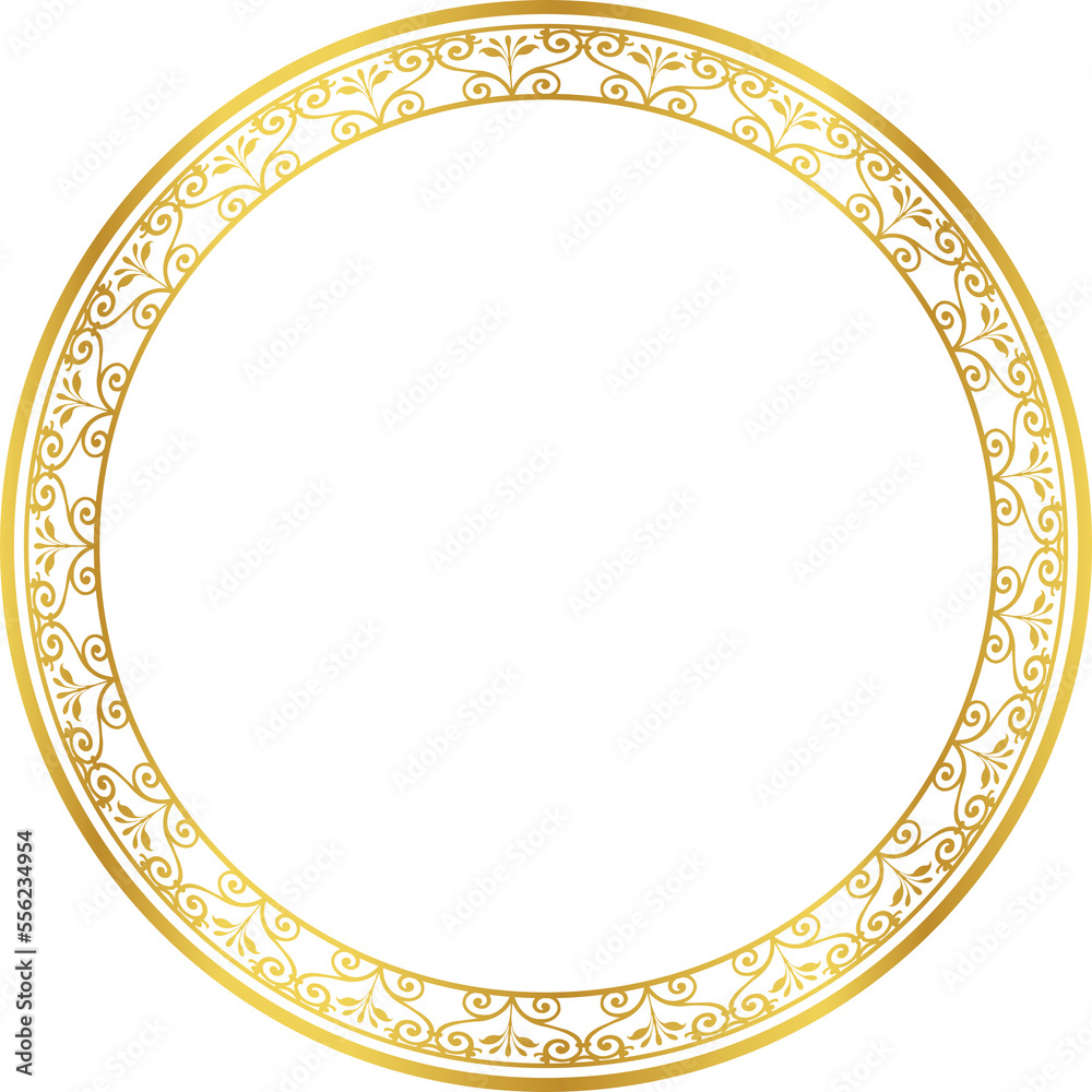 Luxury golden round frame botanic garden vingate pattern Luxury golden round frame botanic garden vingate pattern
