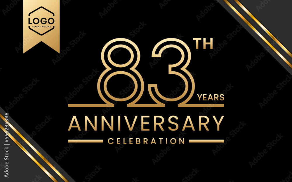 83 year anniversary celebration template design. Logo Vector Template Illustration