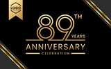89 year anniversary celebration template design. Logo Vector Template Illustration