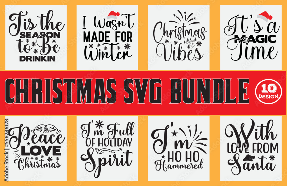 Fototapeta premium Christmas svg design bundle
