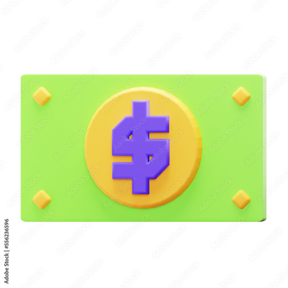Obraz premium 3D Render Dollar Money Icon