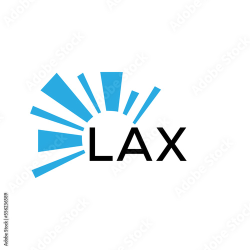 LAX letter logo. LAX blue image on white background and black letter. LAX technology  Monogram logo design for entrepreneur and business. LAX best icon.
