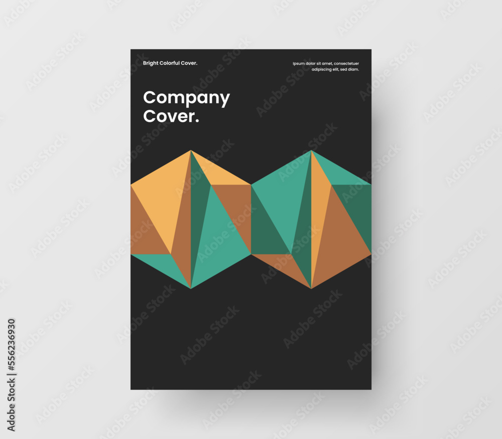 Fototapeta premium Fresh placard vector design concept. Abstract mosaic shapes booklet illustration.