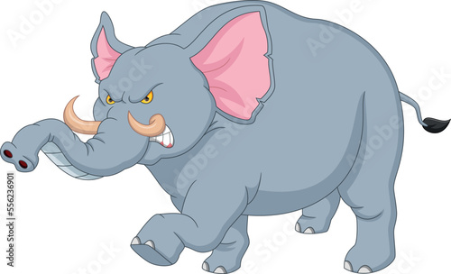 angry elephant cartoon