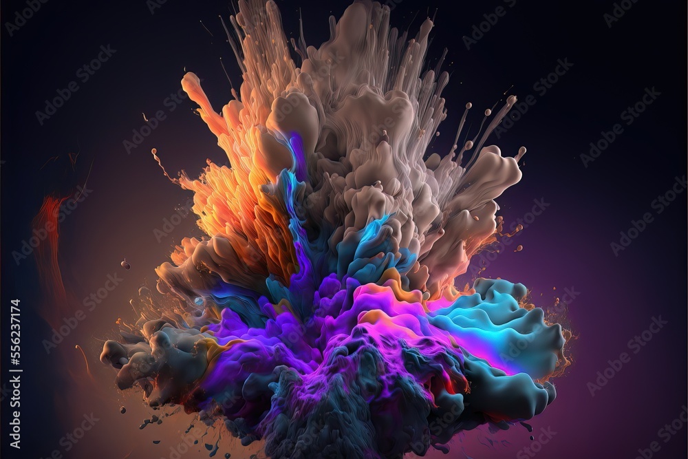 Obraz premium Color Explosion withg Multiple Color . Genarative AI