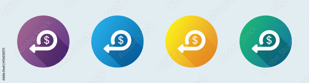 Cashback solid icon in flat design style. Money back signs vector illustration. Cashback solid icon in flat design style. Money back signs vector illustration.