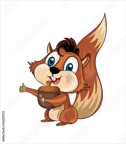 Squirrels  cartoon vector illustration on white background 