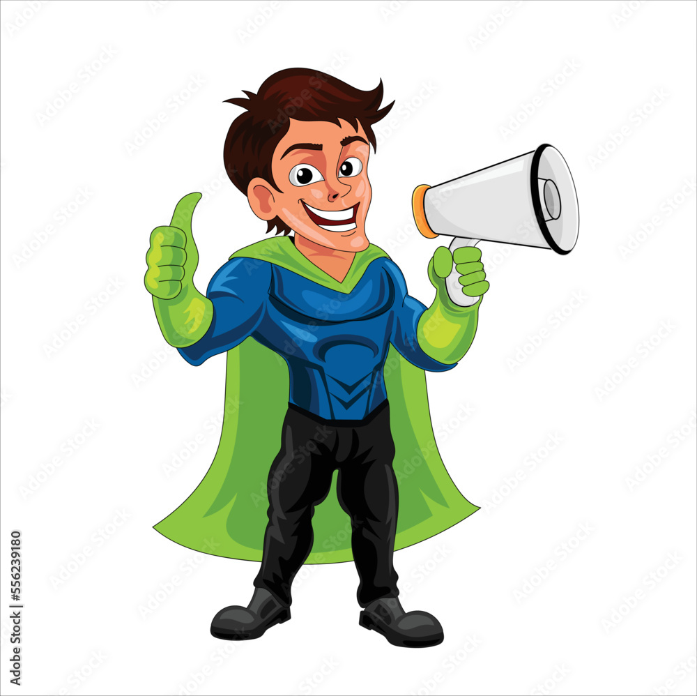 Man speaking through Loud Speaker vector illustration Man speaking through Loud Speaker vector illustration