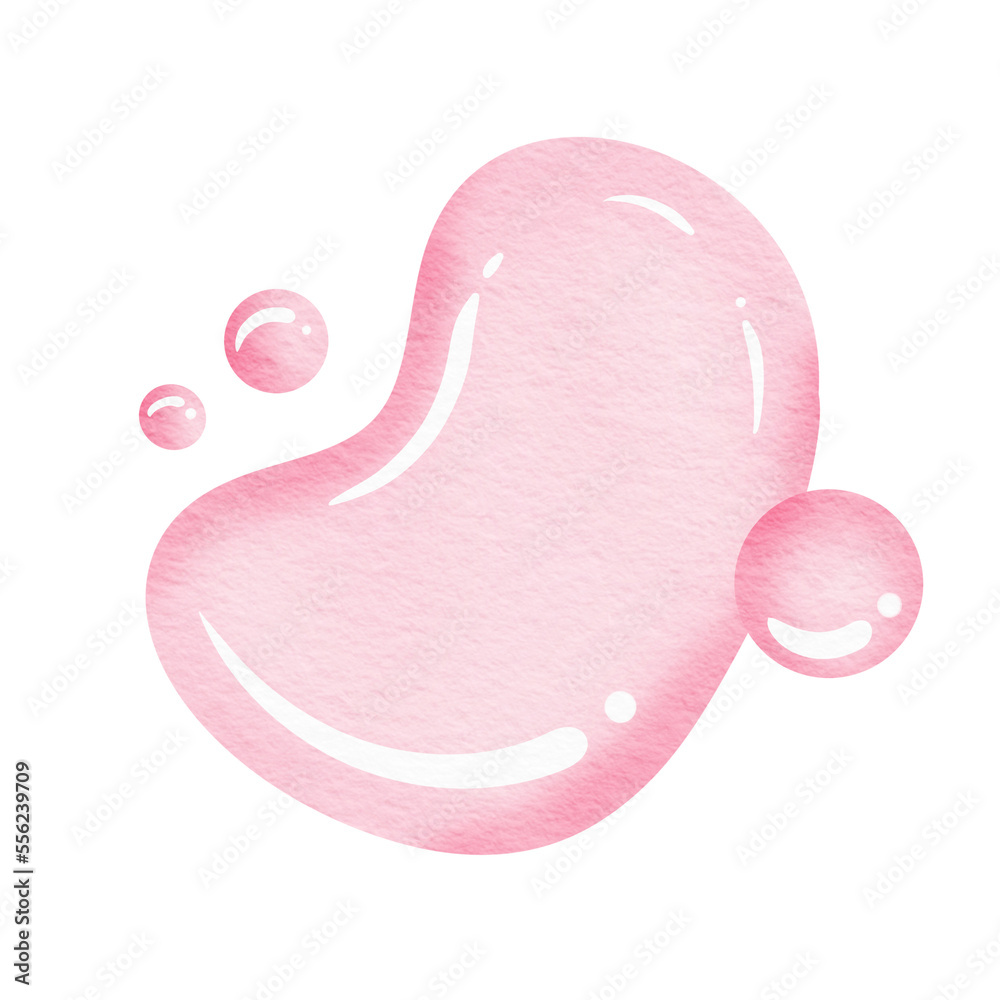 Watercolor pink blob. Pink water drop. Watercolor pink blob. Pink water drop.