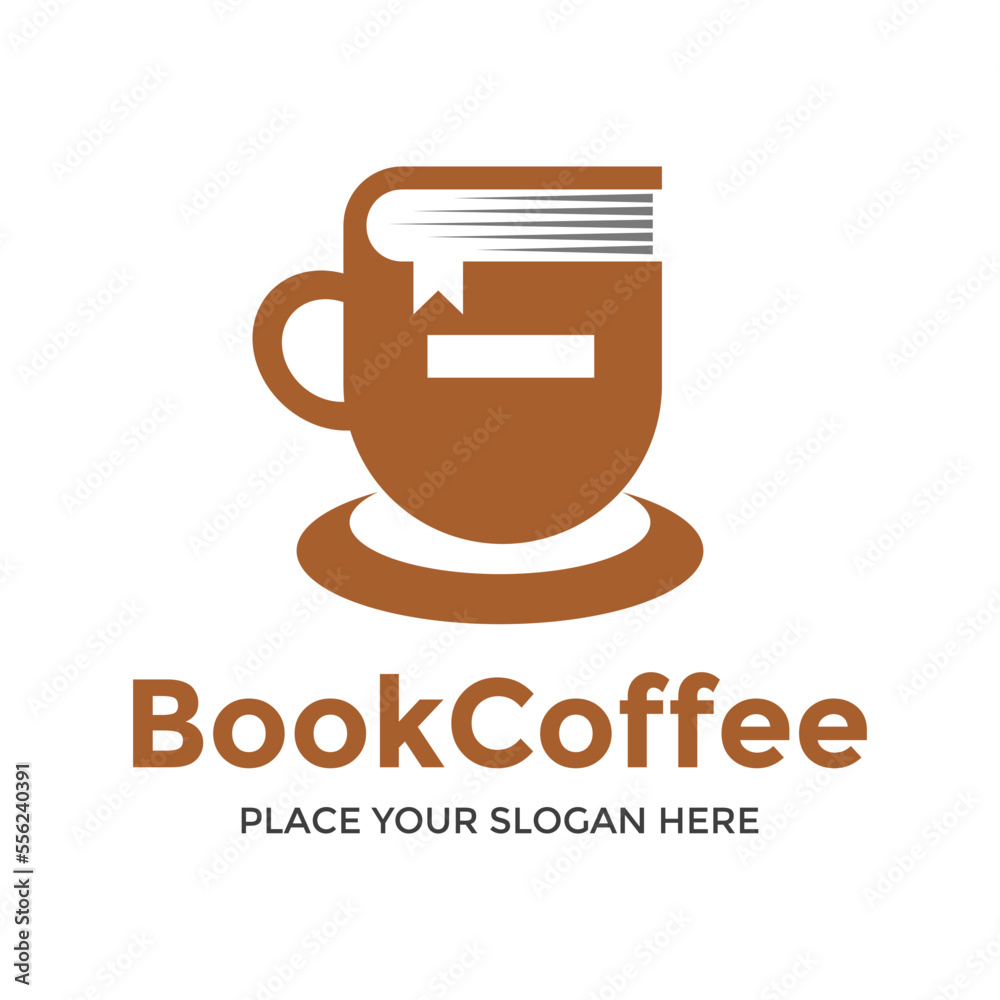 Coffee book vector logo template. This design use cup symbol. Suitable for education or knowledge. Coffee book vector logo template. This design use cup symbol. Suitable for education or knowledge.