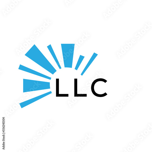 LLC letter logo. LLC blue image on white background and black letter. LLC technology  Monogram logo design for entrepreneur and business. LLC best icon.
