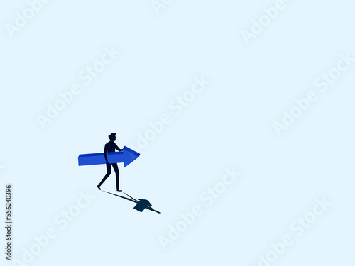 Businessman holding growth arrow. business or career growth opportunity concept vector
