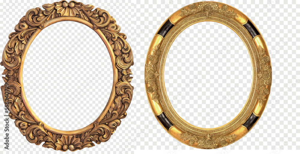 golden frames isolated on white background golden frames isolated on white background
