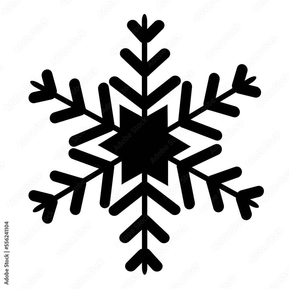 Watercolor black snowflake.
Watercolor black snowflake.