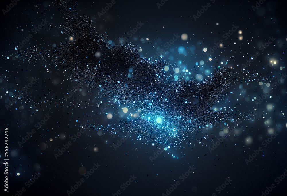 background wallpaper illustration with blue stars in the fantasy galaxy