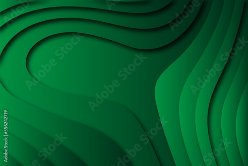 Abstract luxurious colorful paper cut shapes background and topography map concept. Luxurious green papercut with geometry circles background.  Paper cut style design. Vector illustration.