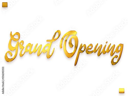 Grand Opening Gold Text Cursive Grunge Calligraphy Transparent PNG