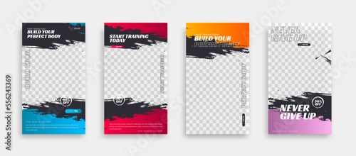 post fitness social media banner template.