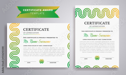 Modern Design Certificate. Certificate template awards diploma background vector modern design simple elegant and luxurious elegant. Layout horizontal in A4 size.