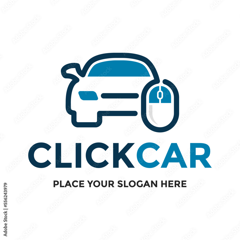 Click car vector logo template. This design use vehicle or drive symbol. Suitable for transportation. Click car vector logo template. This design use vehicle or drive symbol. Suitable for transportation.