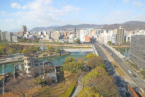 広島の街並み 原爆ドームと相生橋