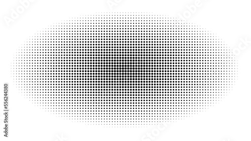 A halftone circle. Pop art template. Abstract halftone background. Vector gradation of point textures.