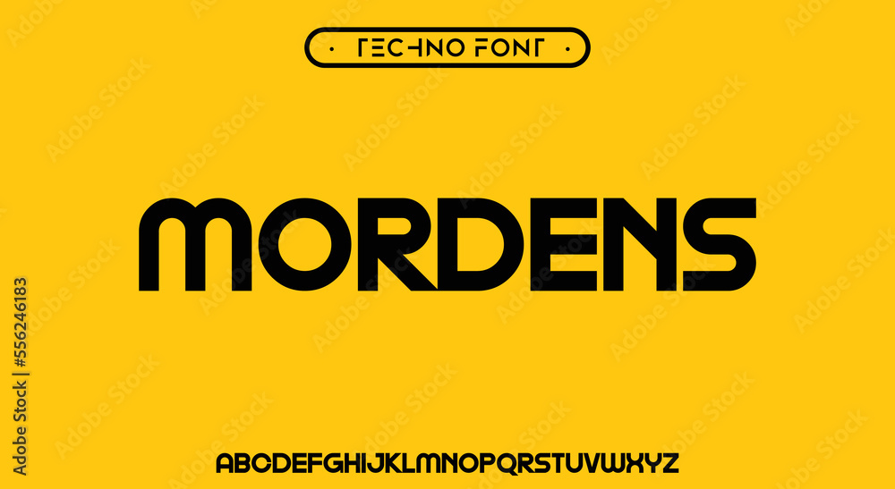 MORDENS Modern Bold Font. Regular Italic Number Typography urban style alphabet fonts for fashion, sport, technology, digital, movie, logo design, vector illustration