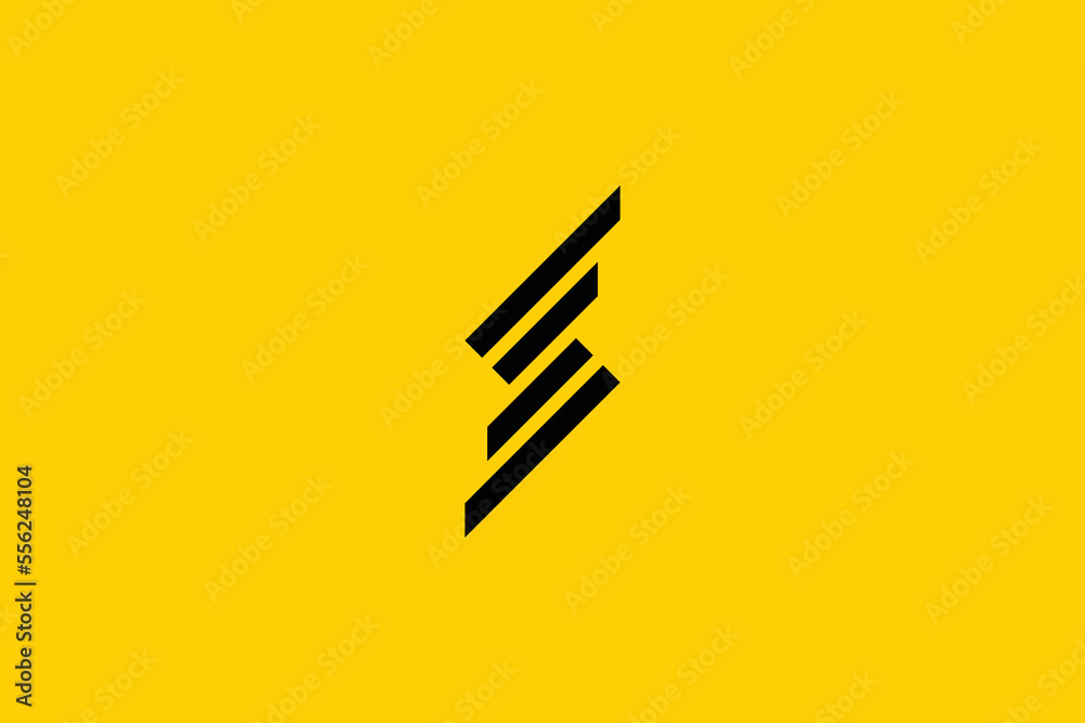Minimal Awesome Trendy Professional Creative Letter S Icon Logo Design Template On Yellow Background