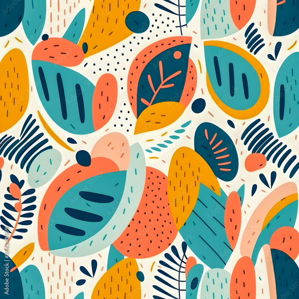 Hand drawn flat design abstract doodle pattern Hand drawn flat design abstract doodle pattern