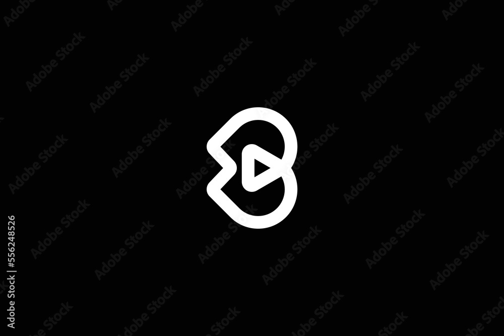 Minimal Awesome Trendy Professional Letter B Play Logo Design Template On Black Background Minimal Awesome Trendy Professional Letter B Play Logo Design Template On Black Background