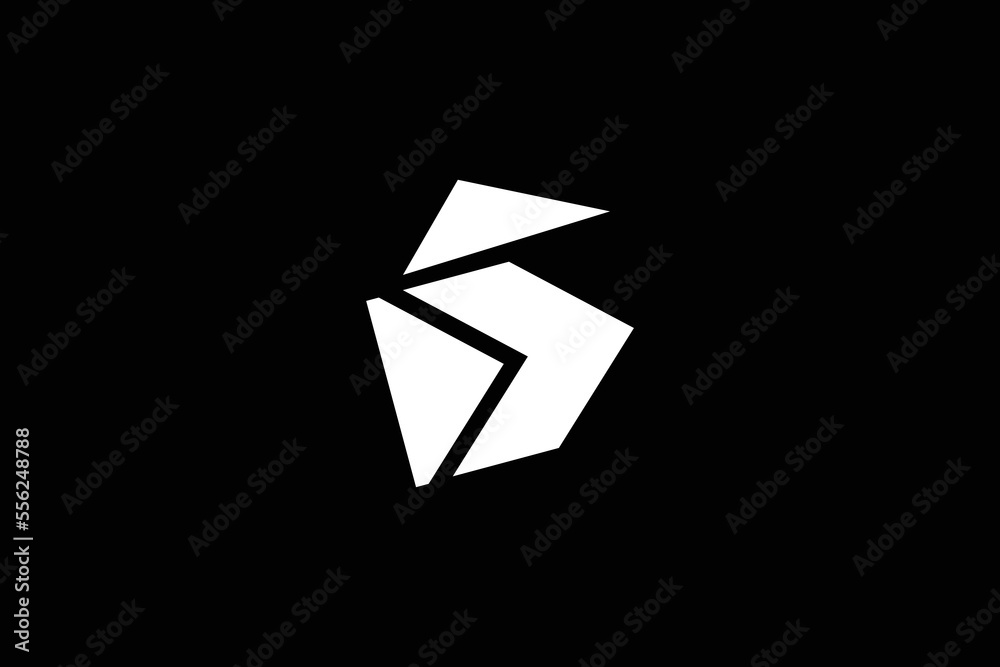 Minimal Awesome Trendy Professional Letter S Fly Icon Logo Design Template On Black Background