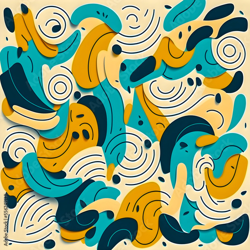 Hand drawn flat design abstract doodle pattern