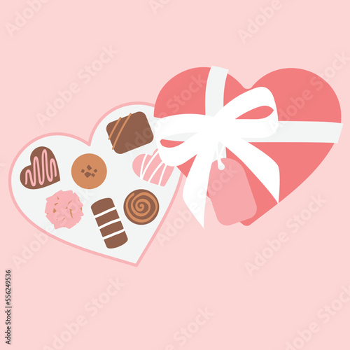 Valentines chocolate box with gift tag