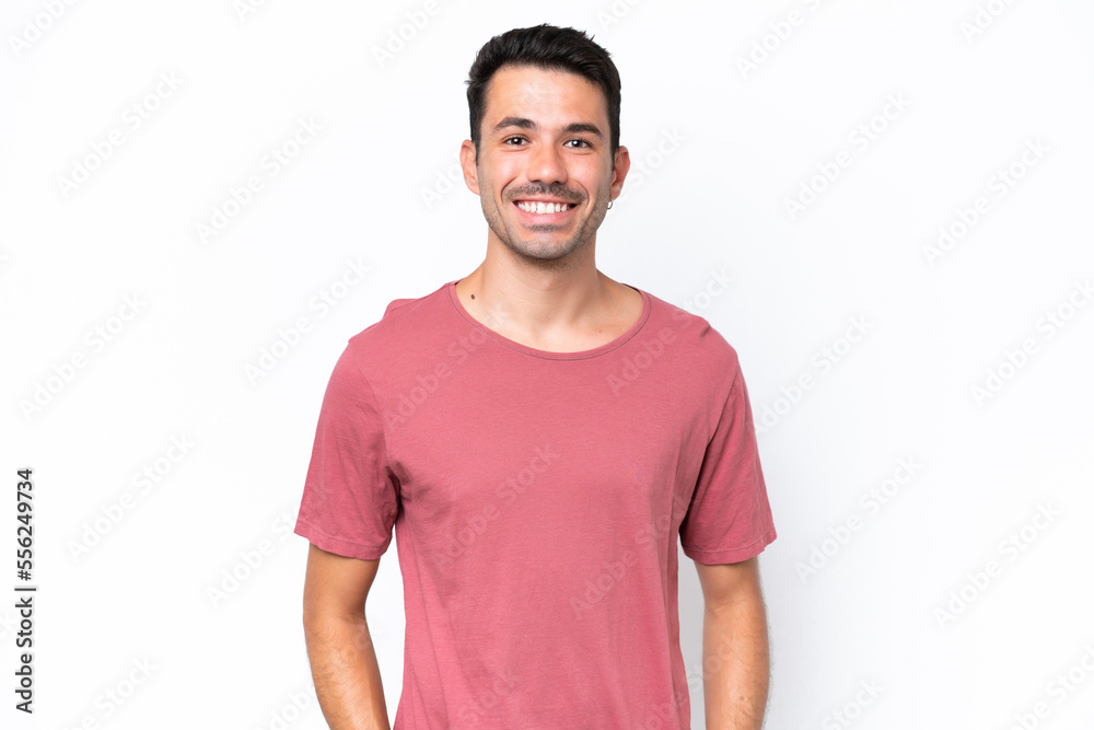 Fototapeta premium Young handsome man over isolated white background laughing