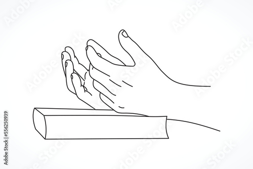 Line Drawing of Prayer Hand