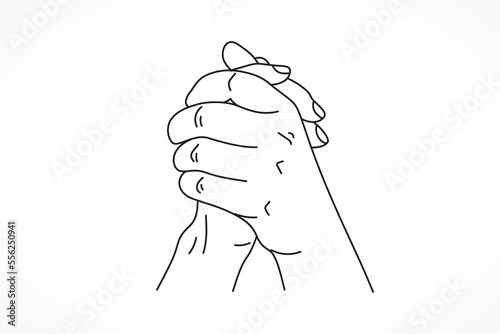 Praying Hands Line Art