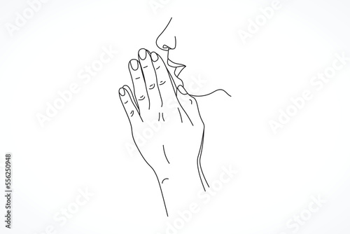 Pray Line Drawing Illustrations
