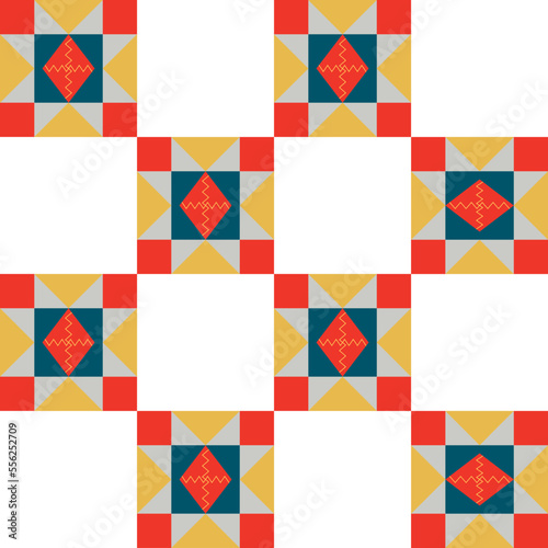 Seamless fabric of geometric pattern, like illustration. Suit for package design, wallpaper, fashion print, Housing wallpaper, arty-crafty.
