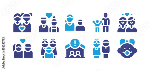 Family icon set. Vector illustration. Containing love  couple  mother  people  happiness  parents  mothers  family  baby