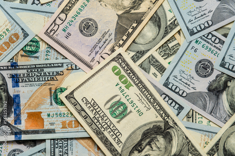 Background Of money pile dollar bills