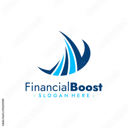 Financial Boost Logo Vector. Progress Concept Logo. Vector Illustration