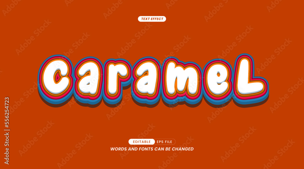 Editable Text Effect - Caramel Word Slogan with Background Editable Text Effect - Caramel Word Slogan with Background