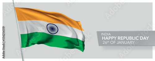 India republic day greeting card, banner vector illustration.