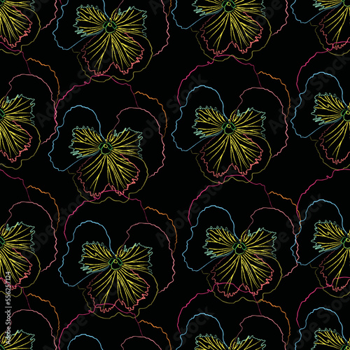 Seamless fabric of flowers pattern, like illustration. Suit for package design, wallpaper, fashion print, Housing wallpaper, arty-crafty.

