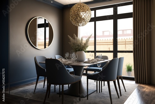 architectural visualization of luxury dining room photo