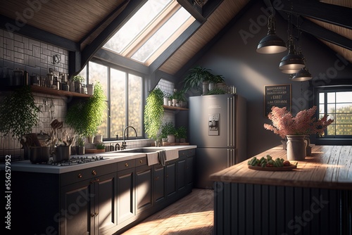 architectural visualization of luxury kitchen