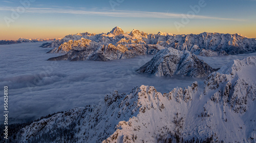 sunrise in the mountains, Monte Lussari