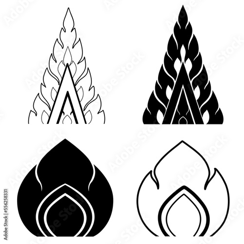 Decorative of Doodle and Silhouette with a Thai Art Pattern in a Religious setting Buddhist Ornament and Art are Elegant Instances of Traditional Asian Culture
