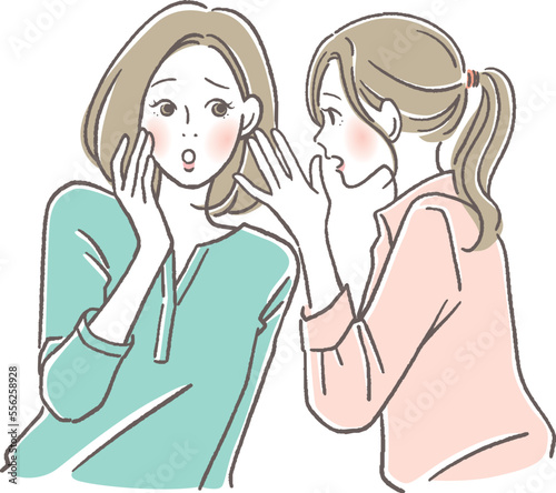 内緒話をする女性2人