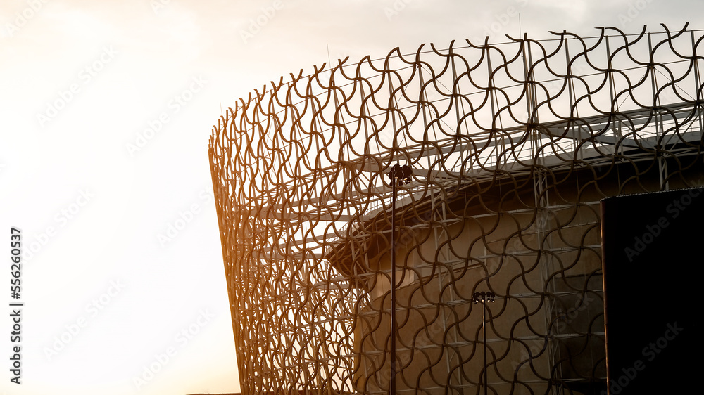 A part of Ahmad Bin Ali Stadium exterior in Doha Qatar A part of Ahmad Bin Ali Stadium exterior in Doha Qatar